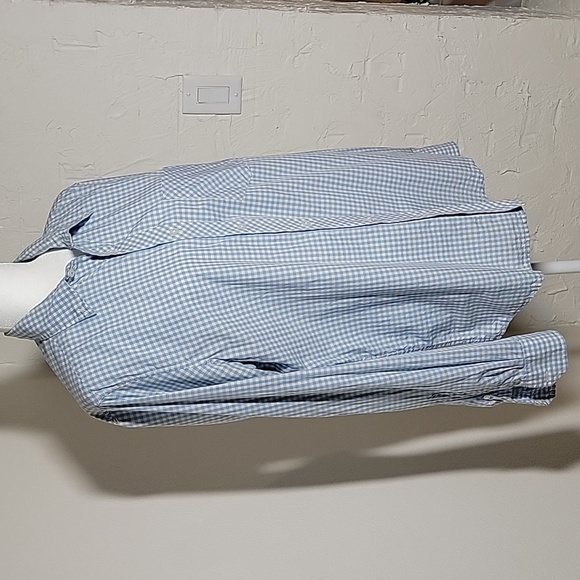 Ben Sherman Shirt Long Sleeve Button Down Gingham Checkered Plaid Blue White L - Picture 6 of 14